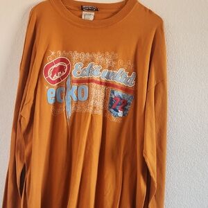 Ecko Unlimited Orange Crewneck Tee with Label Detail
